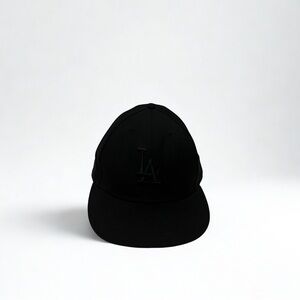 New Era 59FIFTY Los Angeles Dodgers Hat Black Fitted Baseball MLB Cap Size 7 3/8